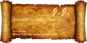 Jordán Júlia névjegykártya