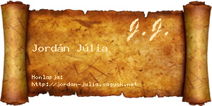 Jordán Júlia névjegykártya